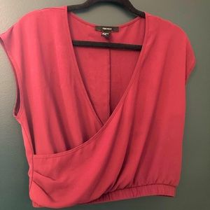 Forever 21 Deep V Cropped Blouse